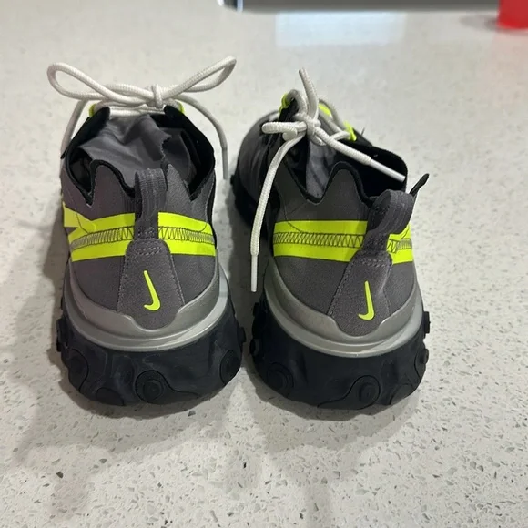 Nike Gray and Neon Yellow Athletic Shoes - Picture 3 of 4